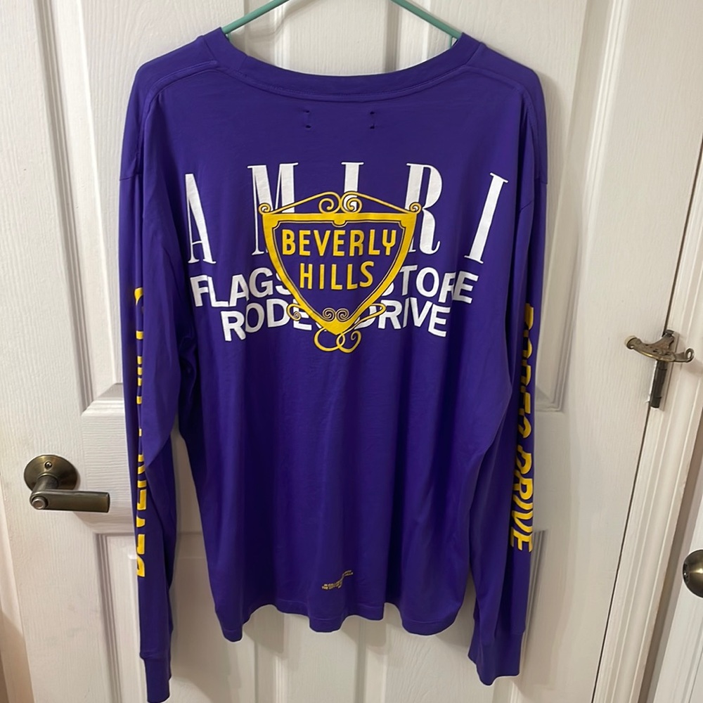 Amiri Beverly Hills long sleeve purple yellow shirt rare men’s medium